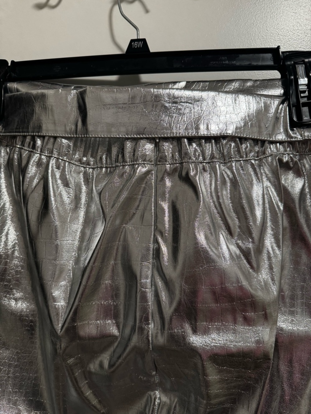 Plus Size Silver Metallic Tie-Waist Mini Skirt - Picture 5 of 5